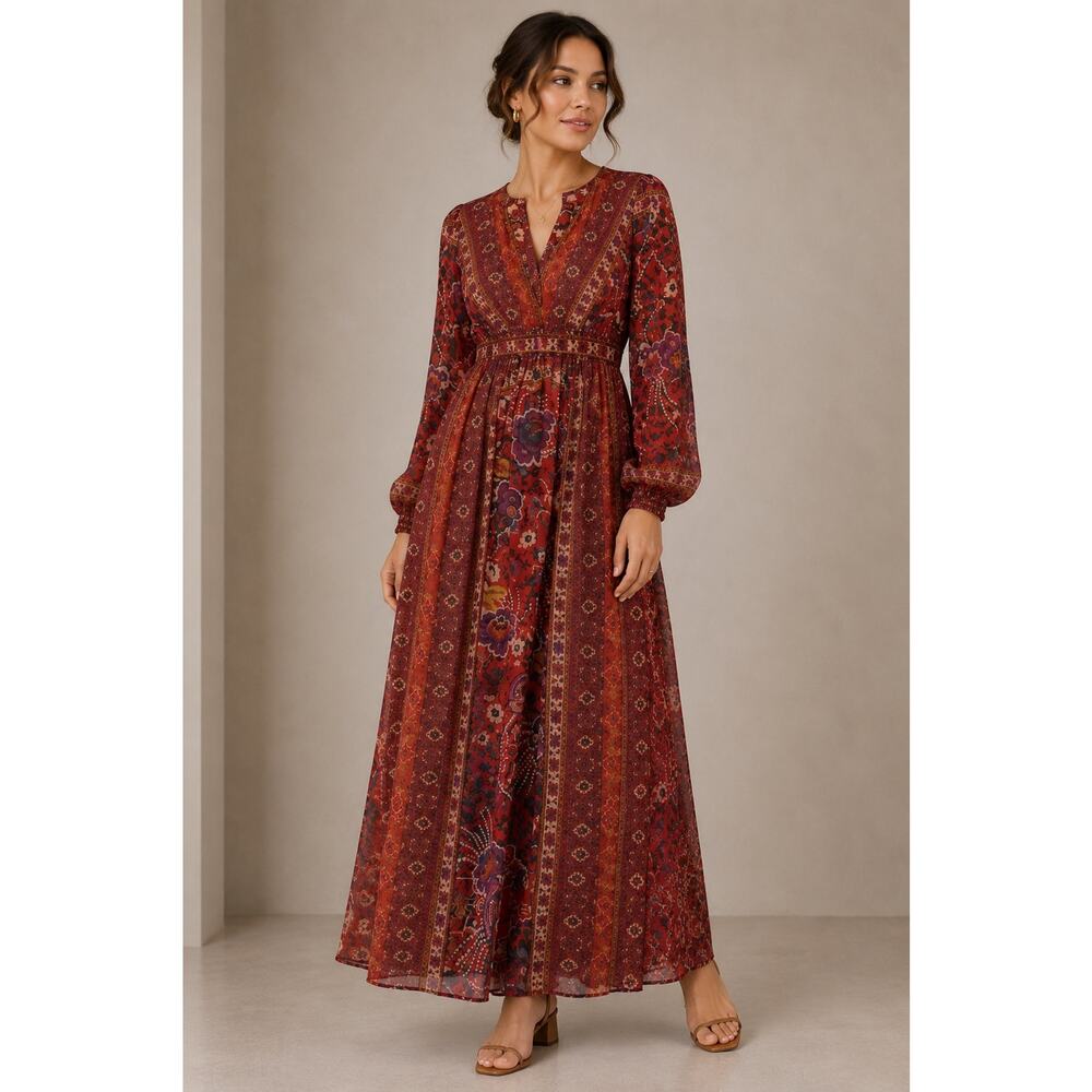 Ranna Gill Boho Floral Maxi Dress Size 0 - Picture 7 of 8